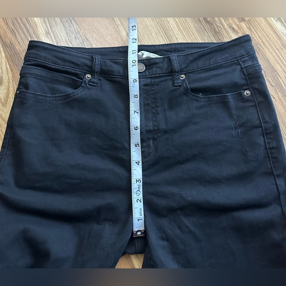 Before You Cropped Raw Frayed Hem Stretchy Jeans Black Size Medium - Picture 10 of 11